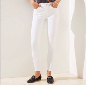 Ann Taylor Loft Curvy White Skinny Ankle Jeans